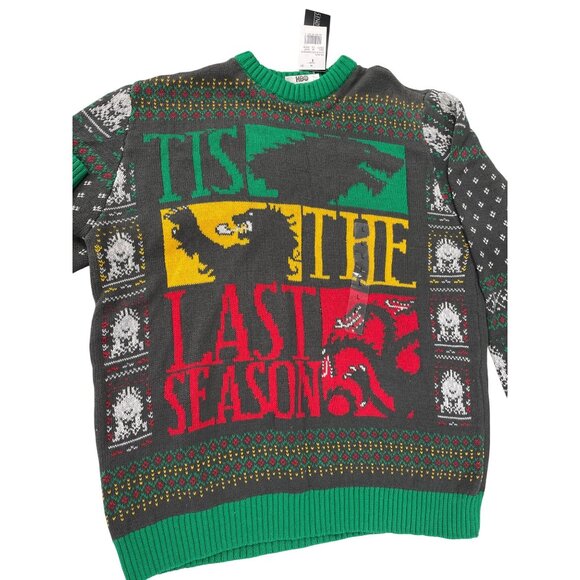 Game Of Thrones Official Mesn Green Cotton Xmas Green Sweater Sz L SKU 9540 - Picture 4 of 10